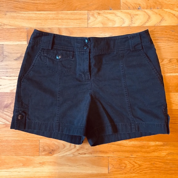 LOFT Pants - Ann Taylor LOFT Black Mid Rise Chino Shorts
